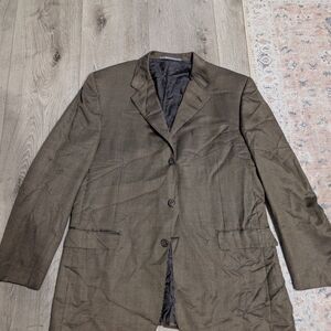 Hickey Freeman Black and Brown Checkered Blazer